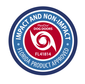 PlexiDor Dog Doors FL Product Approved #41814 logo for the hurricane dog door